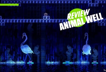 A screenshot of Animal Well showing off strange birds and the TR Review text over it