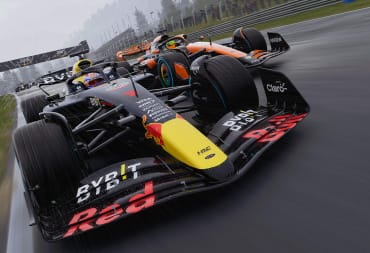 An F1 car speeding along the track in F1 24