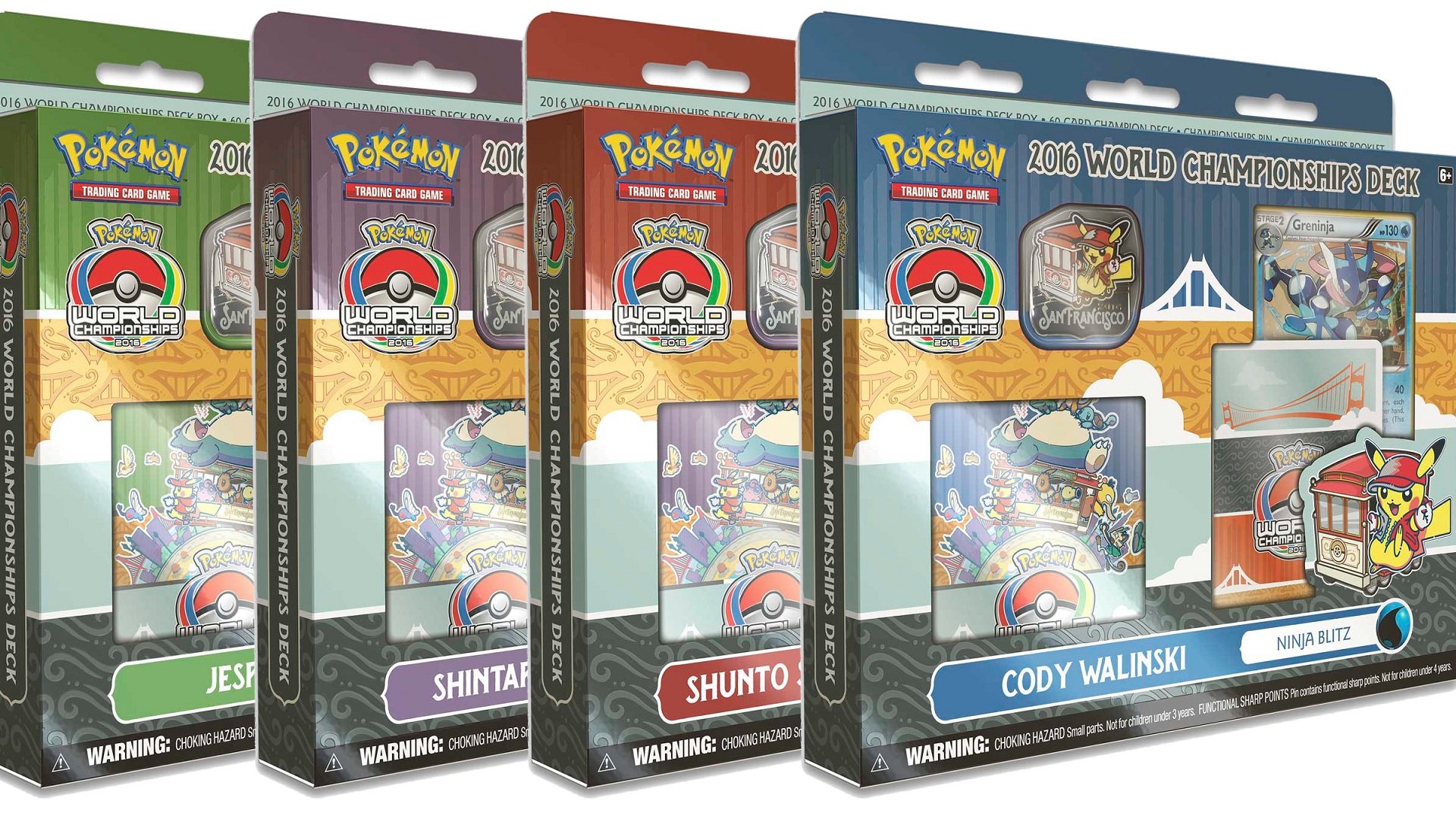 An image of four Pokemon Trading Card Game Decks From Pokemon Worlds 2016