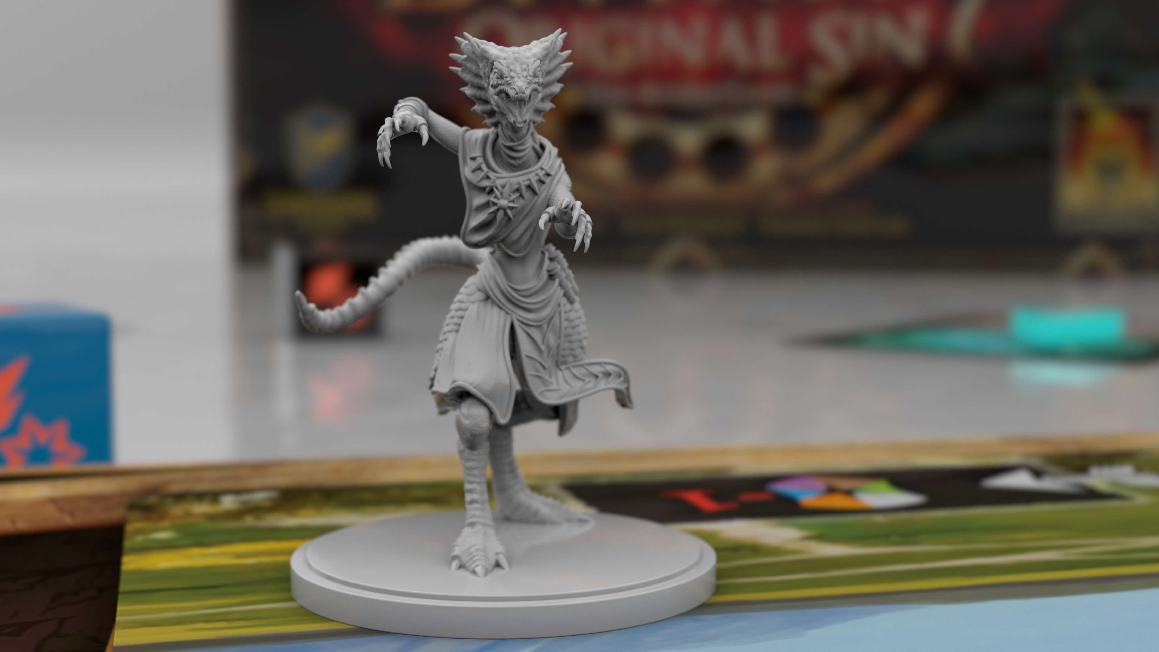One of the playable characters from the Divinity Original Sin Board Game