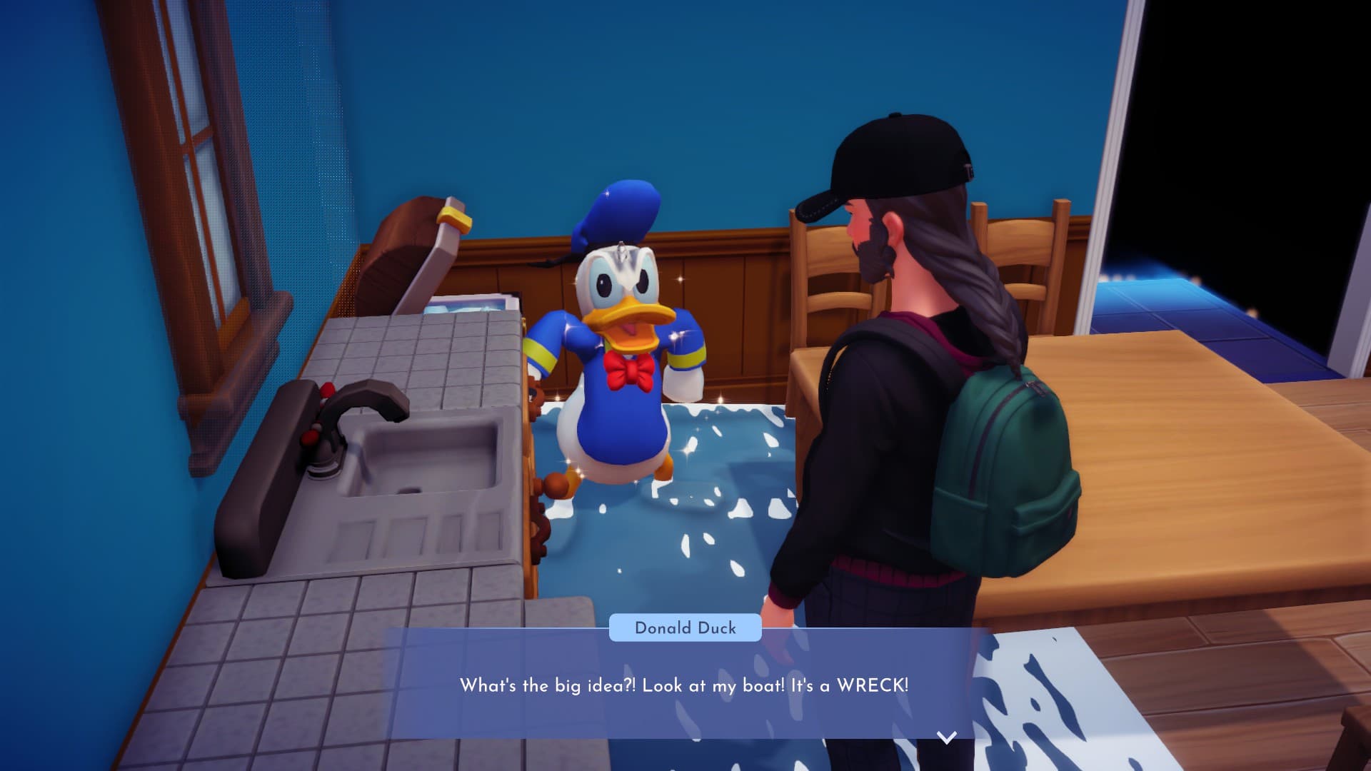 Donald Duck angrily yelling about his home being in shambles, Disney Dreamlight Valley Donald Duck Guide 