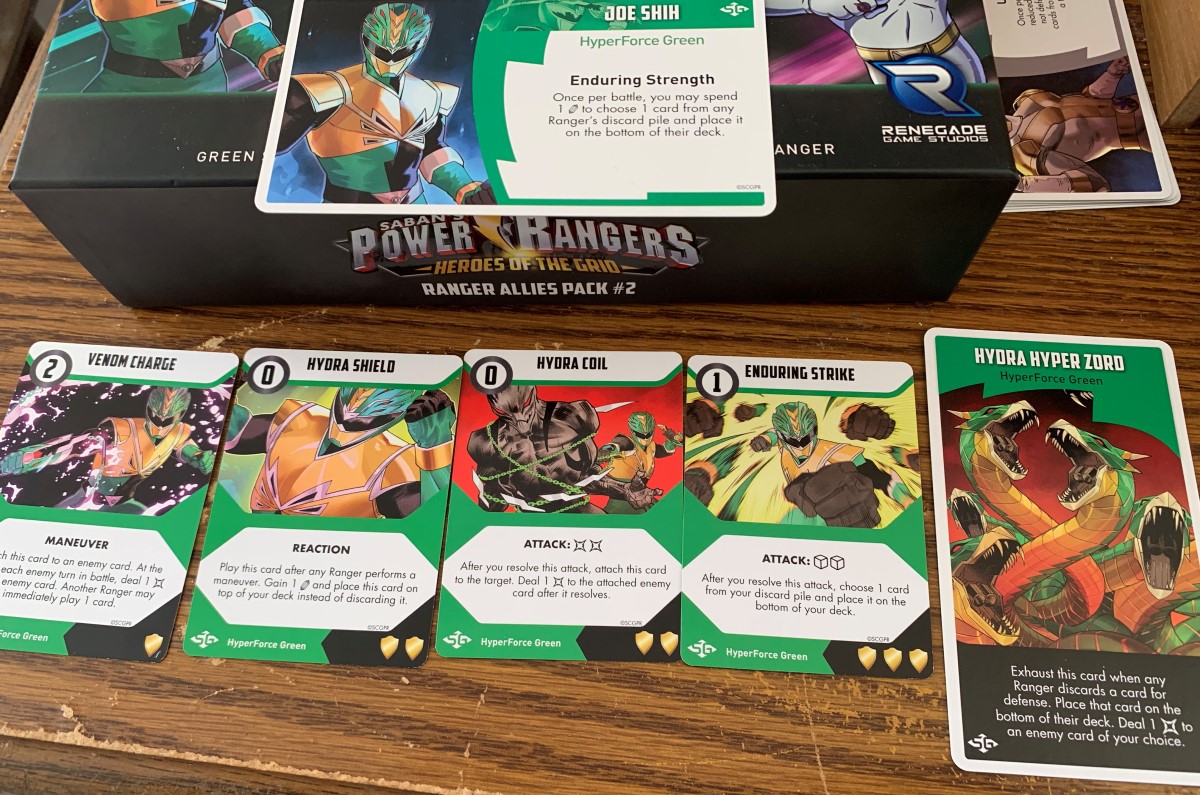 Joe Shih's combat cards from Power Rangers Heroes of the Grid Ally Pack 2