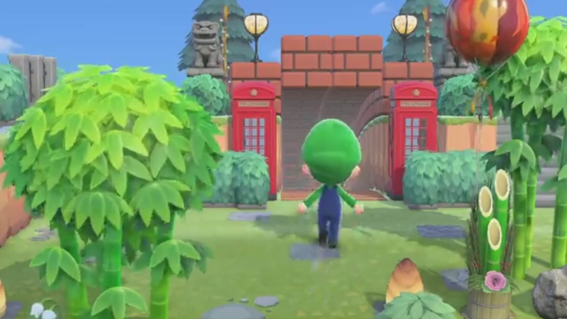 A villager demonstrating a tunnel they made in Animal Crossing: New Horizons.