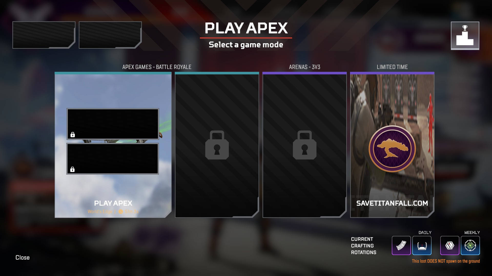 Apex Legends Hacked Saved Titanfall Message in-game 2
