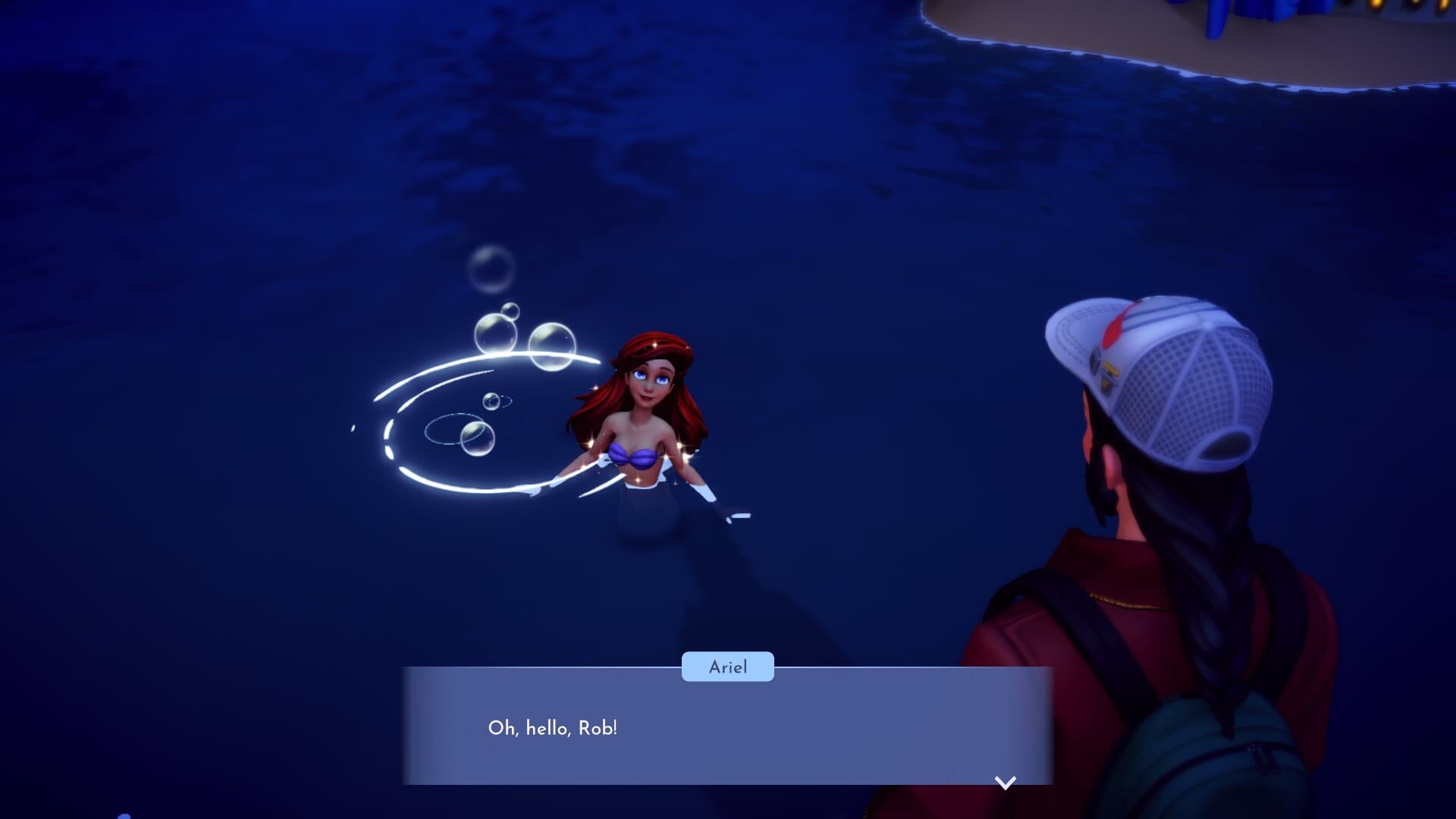 Ariel the Mermaid in the water in Disney Dreamlight Valley, Disney Dreamlight Valley Ariel Guide 