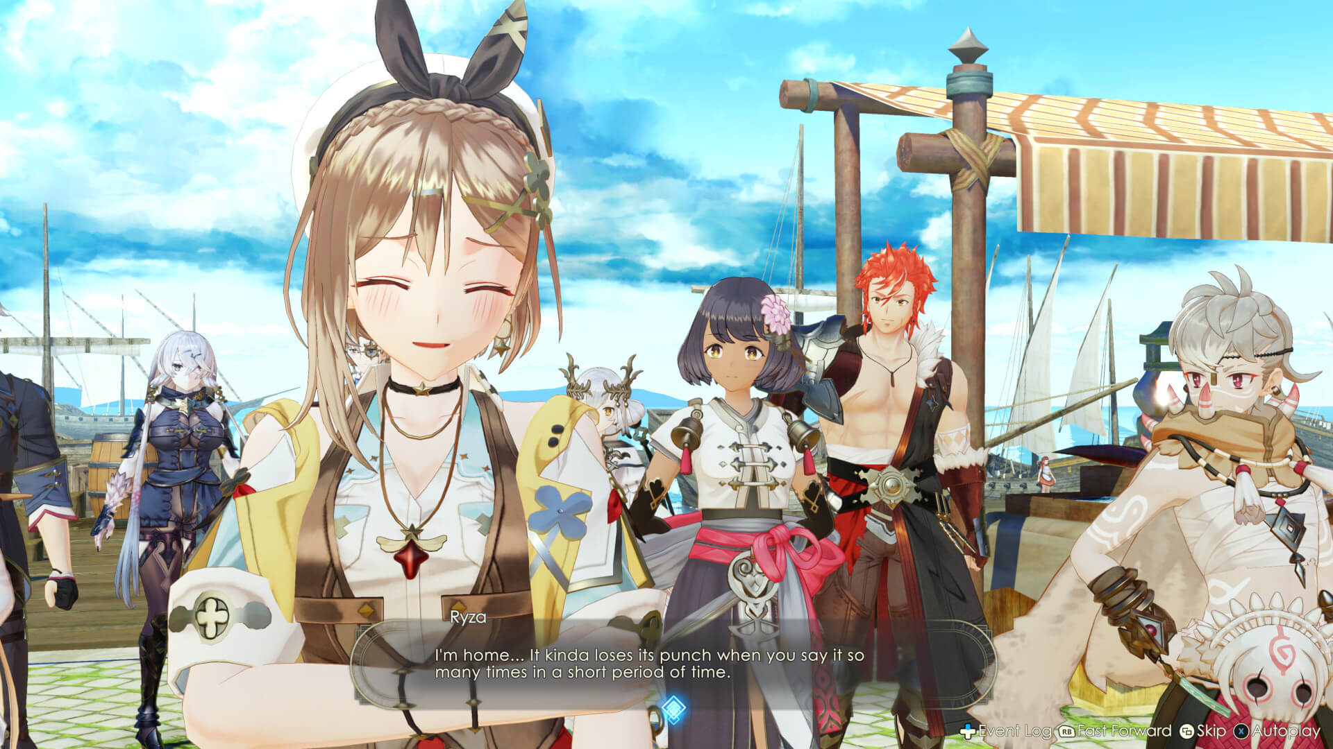 Ryza saying "I'm home...It kinda loses its punch when you say it so many times in a short period of time." in Atelier Ryza 3