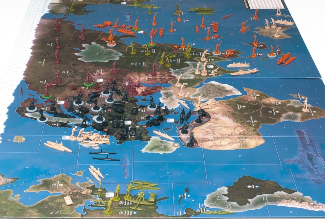 A board set up from Axis & Allies Second Edition