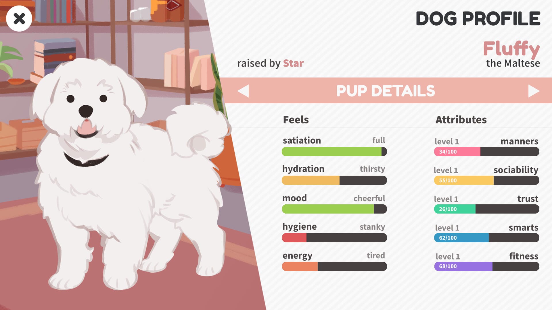 BFF screenshot - dog profile