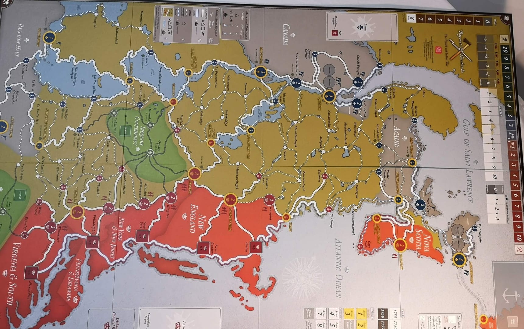 Bayonets and Tomahawks Game Board Map.