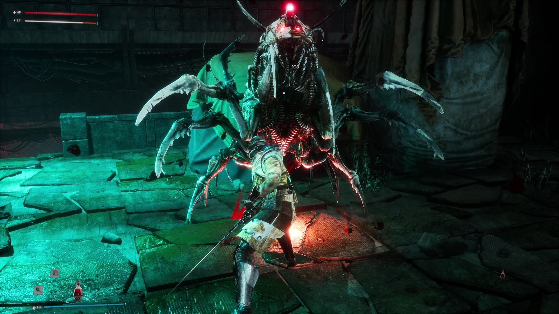An insect enemy rearing up to attack in Bleak Faith: Forsaken