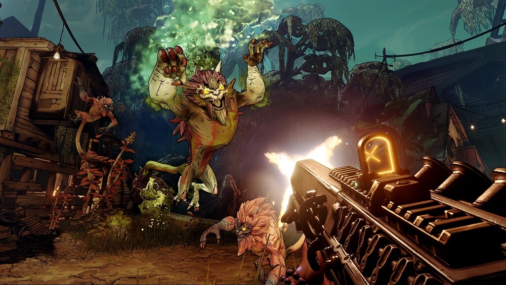 The player facing off against monsters in Borderlands 3