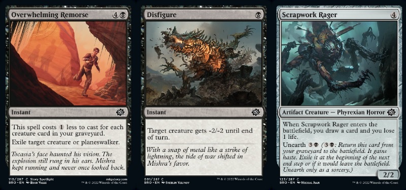 The Brothers' War Best Black Commons Overwhelming Remorse, Disfigure, and Scrapwork Rager