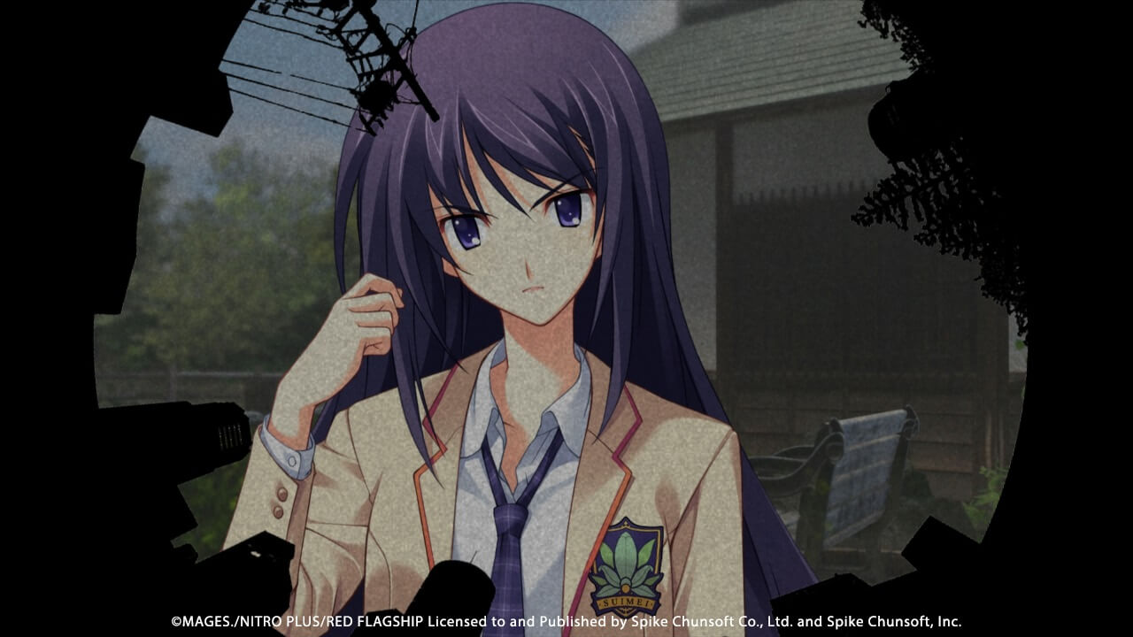 Chaos;Head image prominently featuring a character with tv grain