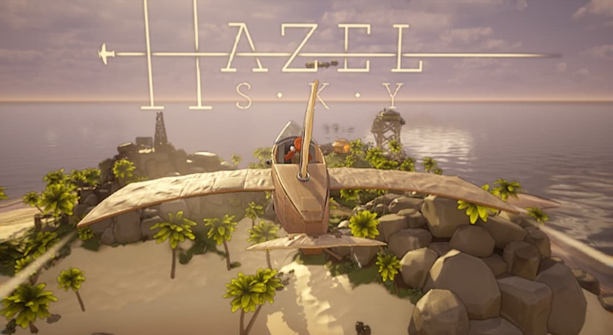 Screenshot of the Chapter One Plane in Hazel Sky flying through the sky. 