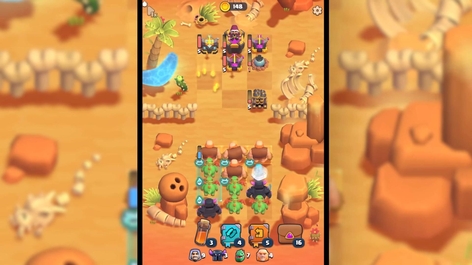 Two teams facing off against one another in Clash Quest