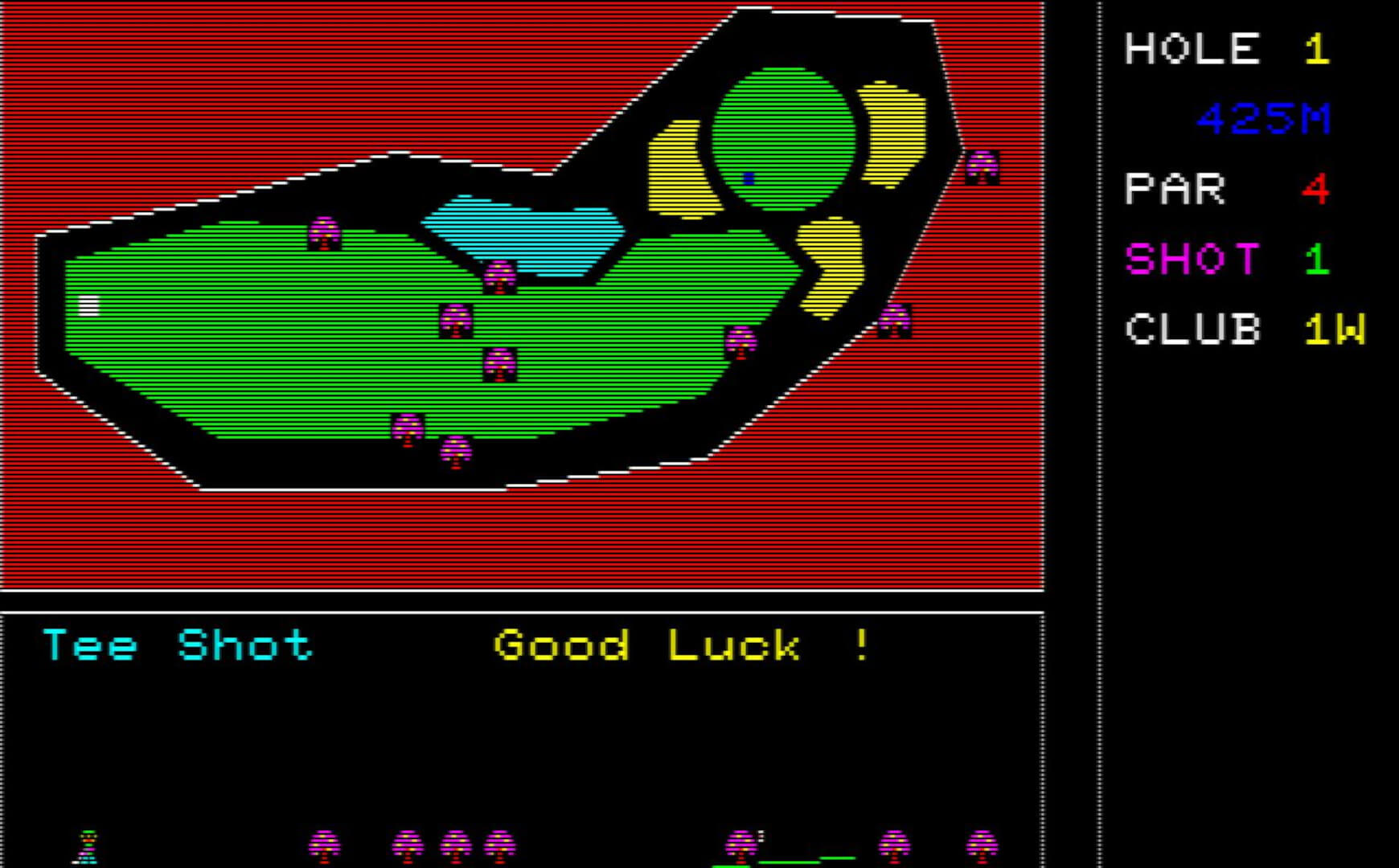 A shot of the early Falcom classic game Computer The Golf
