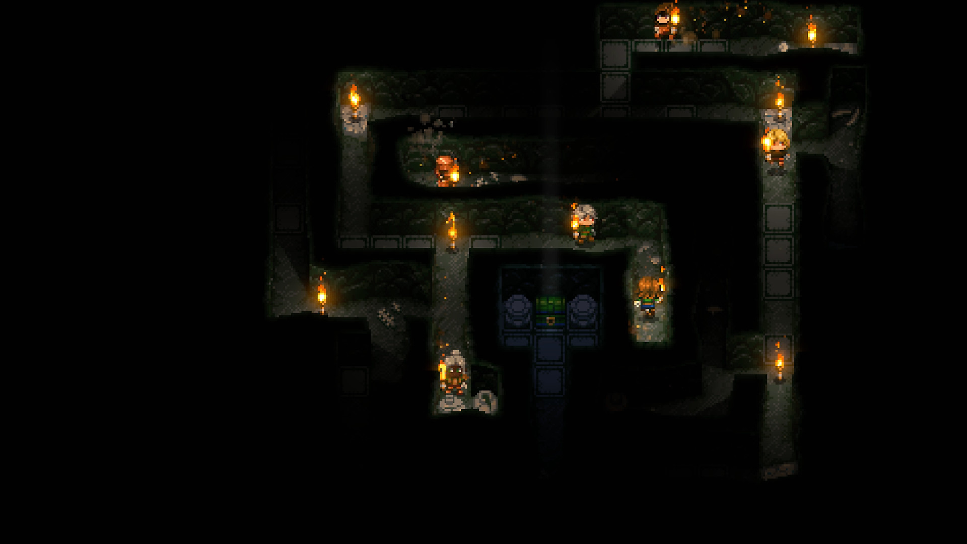 Players exploring a cave complex in Core Keeper