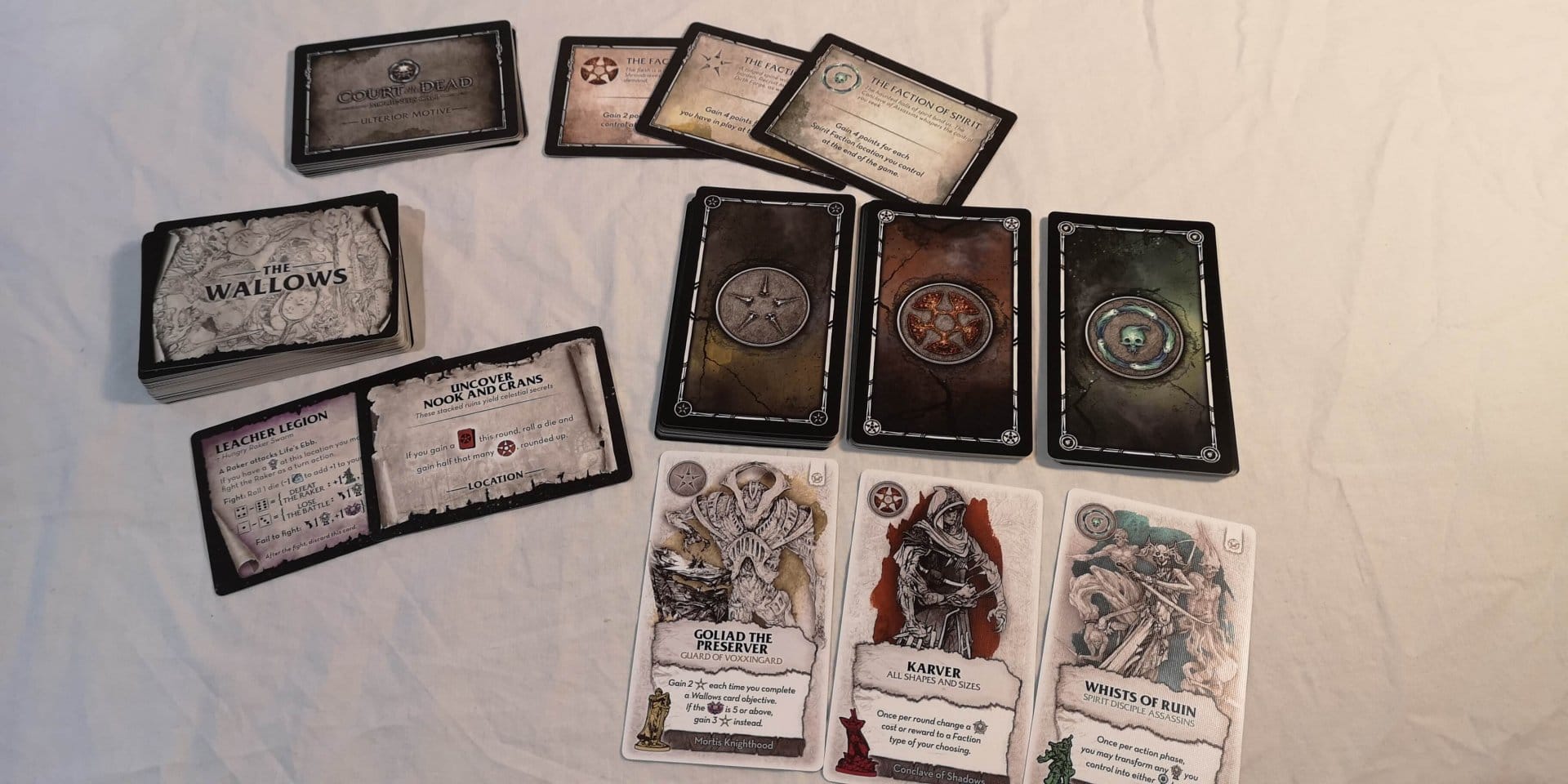 Various Court of the Dead cards.