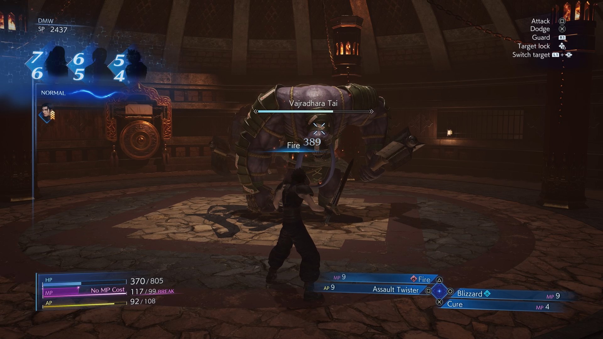 Zack battling two anti-SOLDIER monsters in Crisis Core Final Fantasy VII Reunion