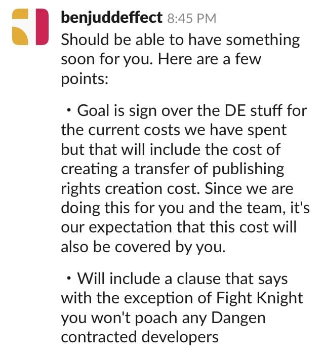 Dangen demands legal fees from Devil Engine team