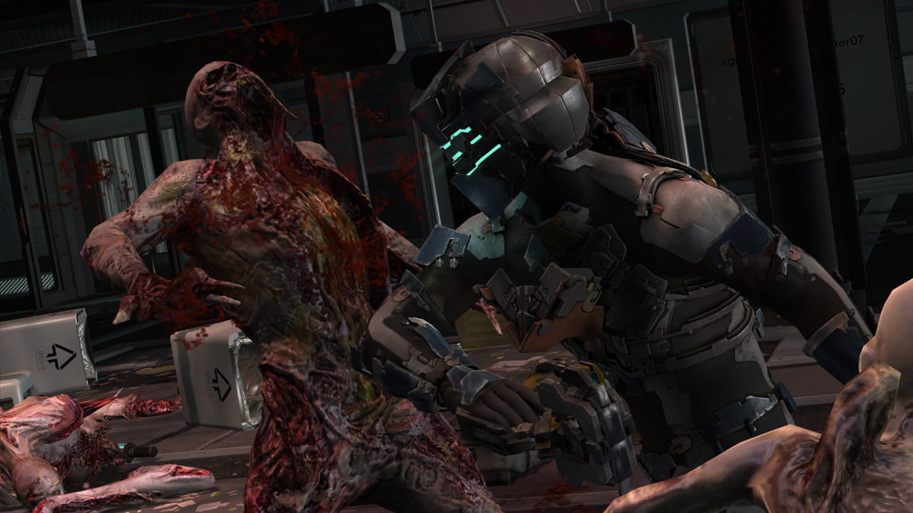 Isaac Clarke battling a Necromorph in Dead Space 2