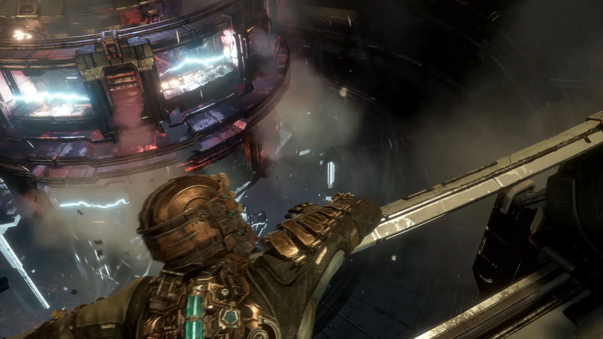The centrifuge being powered on in Dead Space
