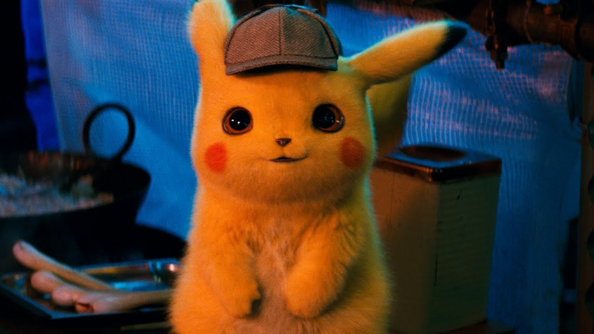 Ryan Reynolds as Detective Pikachu in the 2019 movie