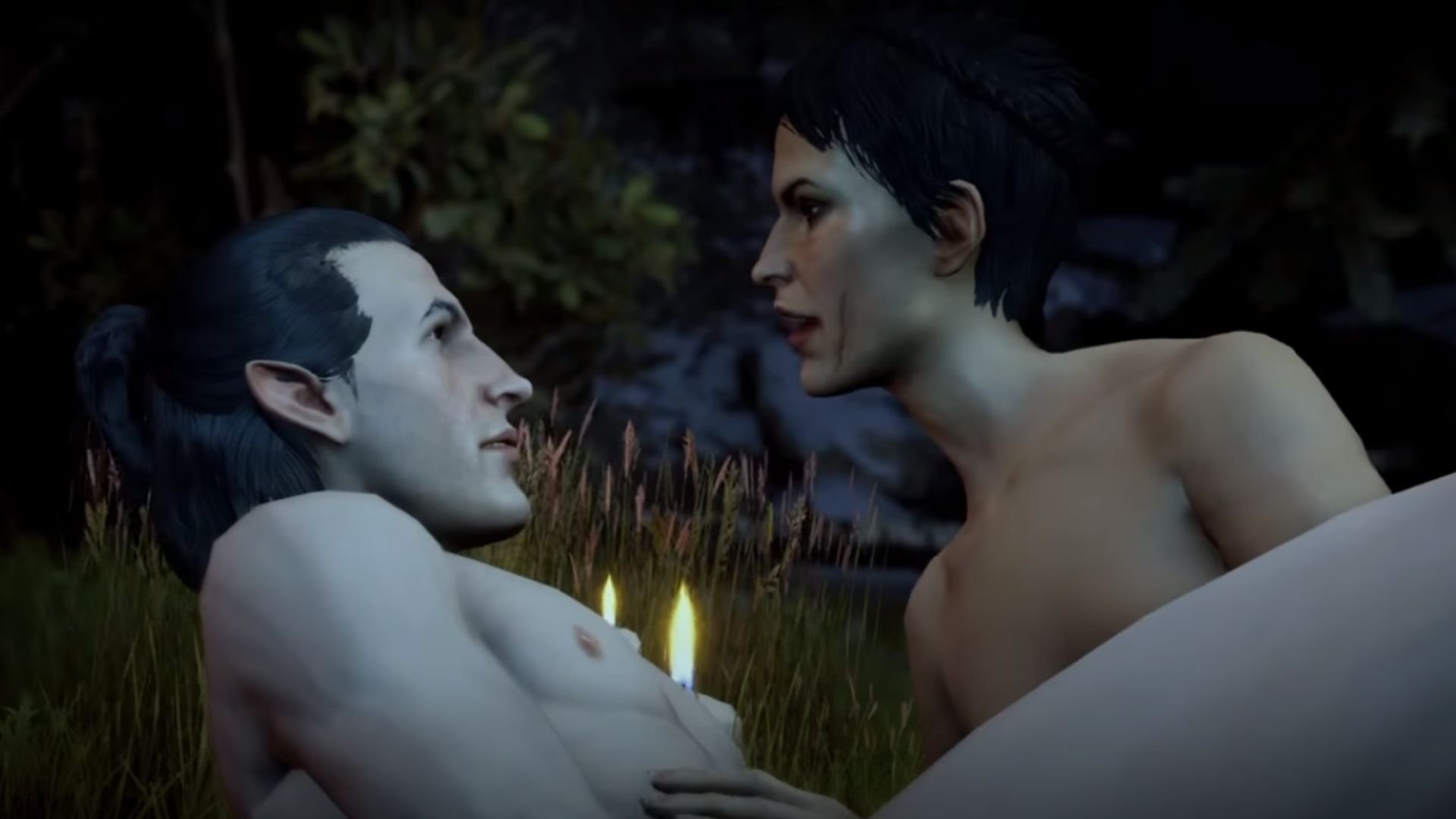The romance scene between the Inquisitor and Cassandra