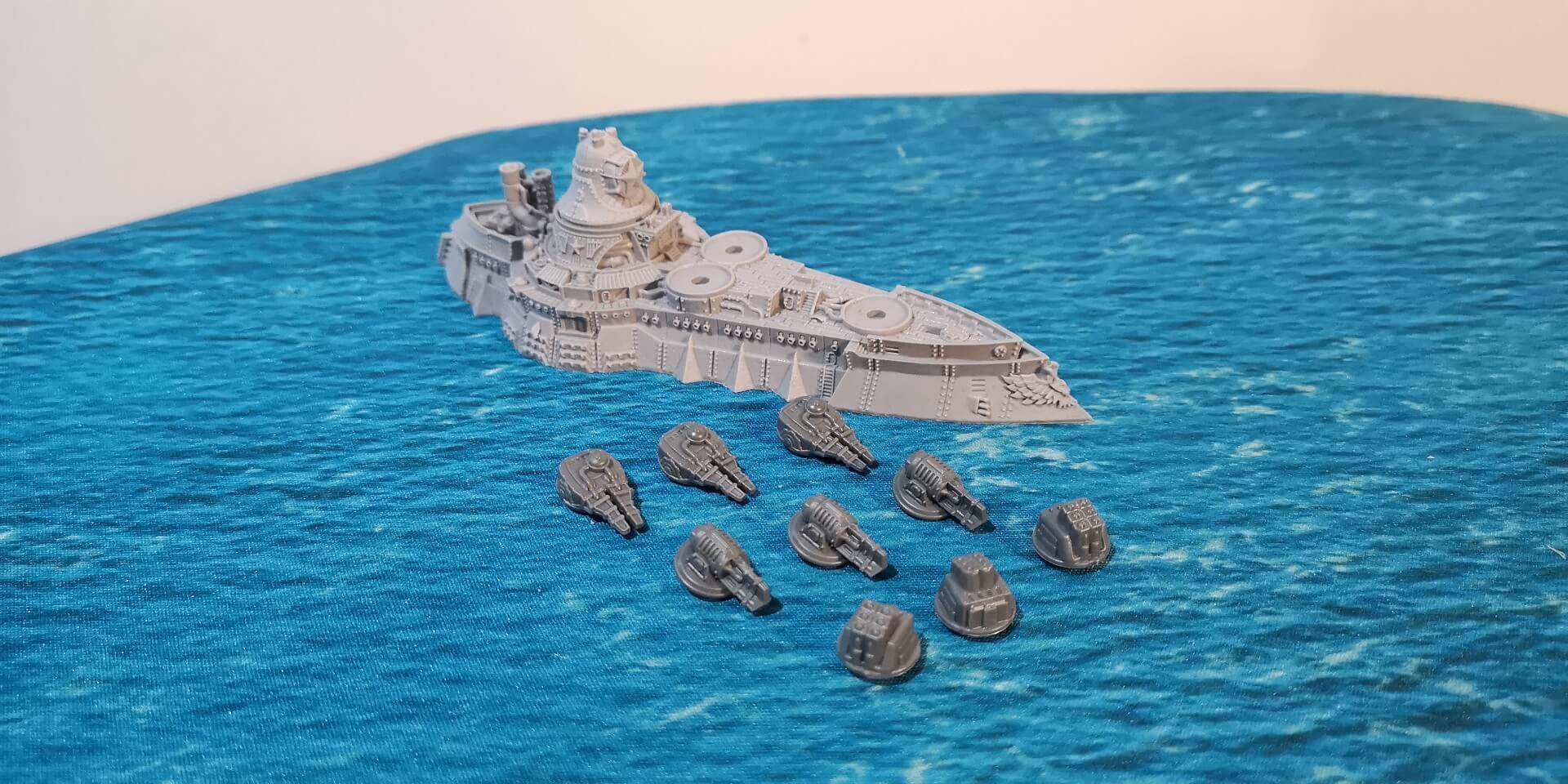 Dystopian Wars Commonwealth Borodino Class Battleship.