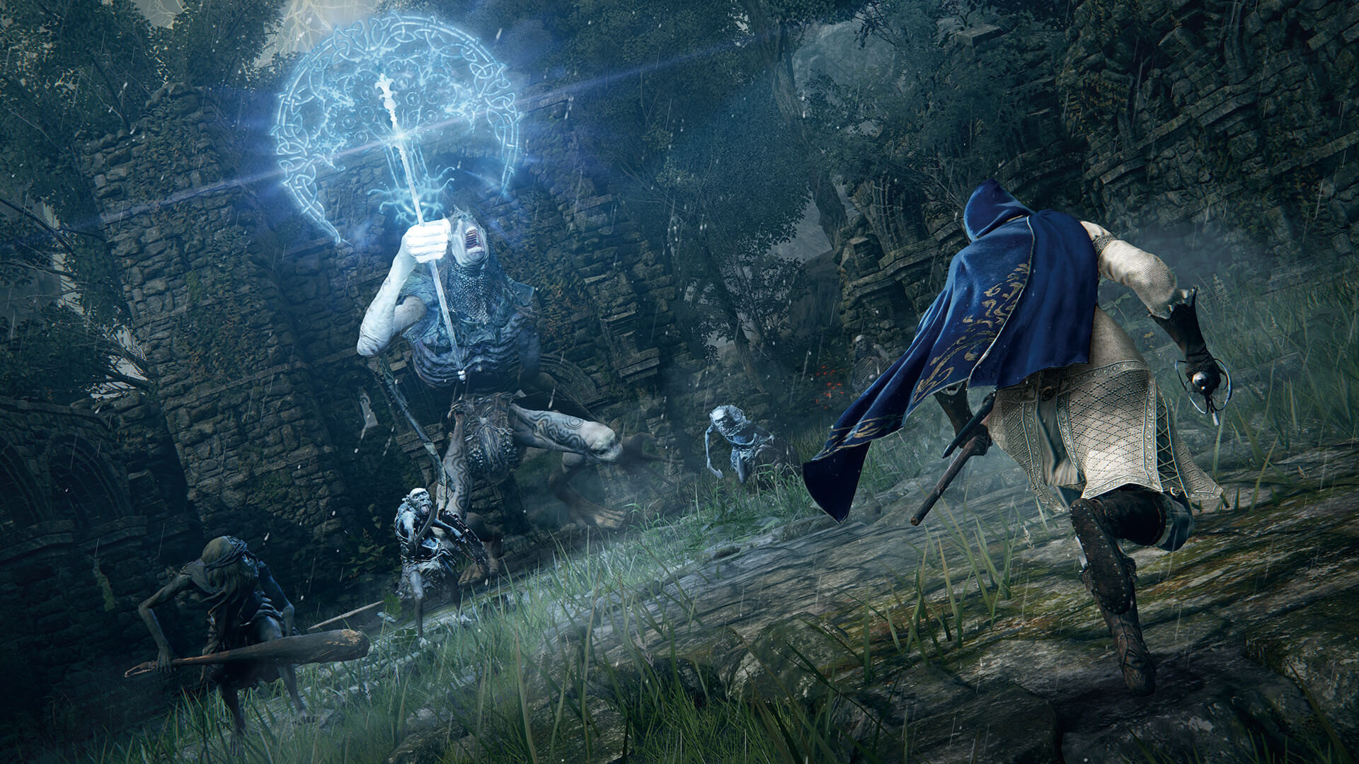 The player facing a magic enemy in Elden Ring