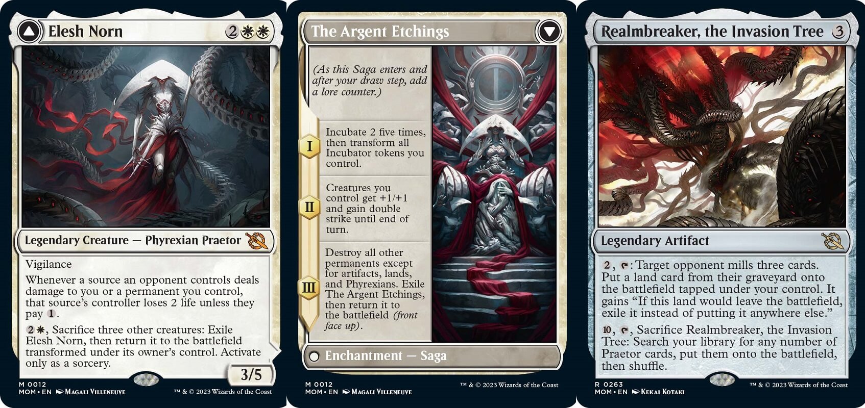Elesh Norn, Argent Teachings, Realmbreaker the Invasion Tree cards from March of the Machines