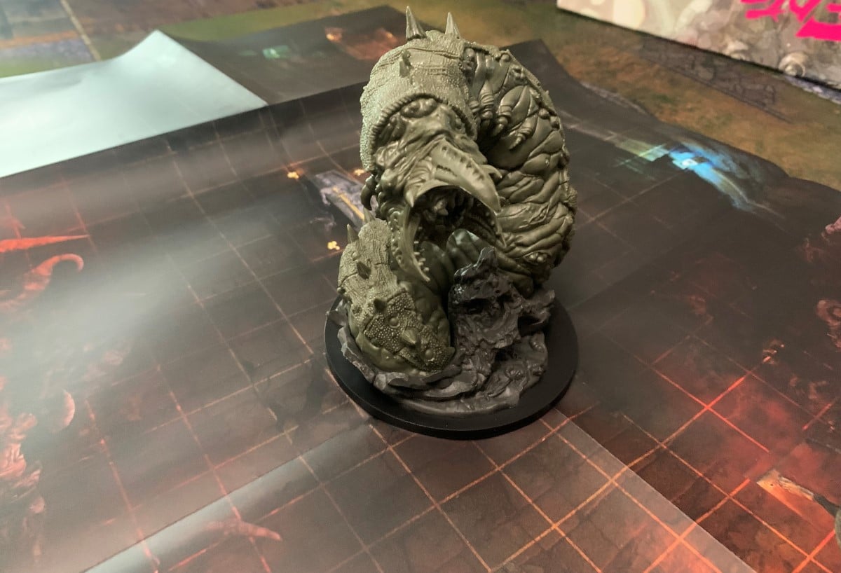 A Huge Worm miniature from Epic Encounters Barrow of the Corpse Crawler