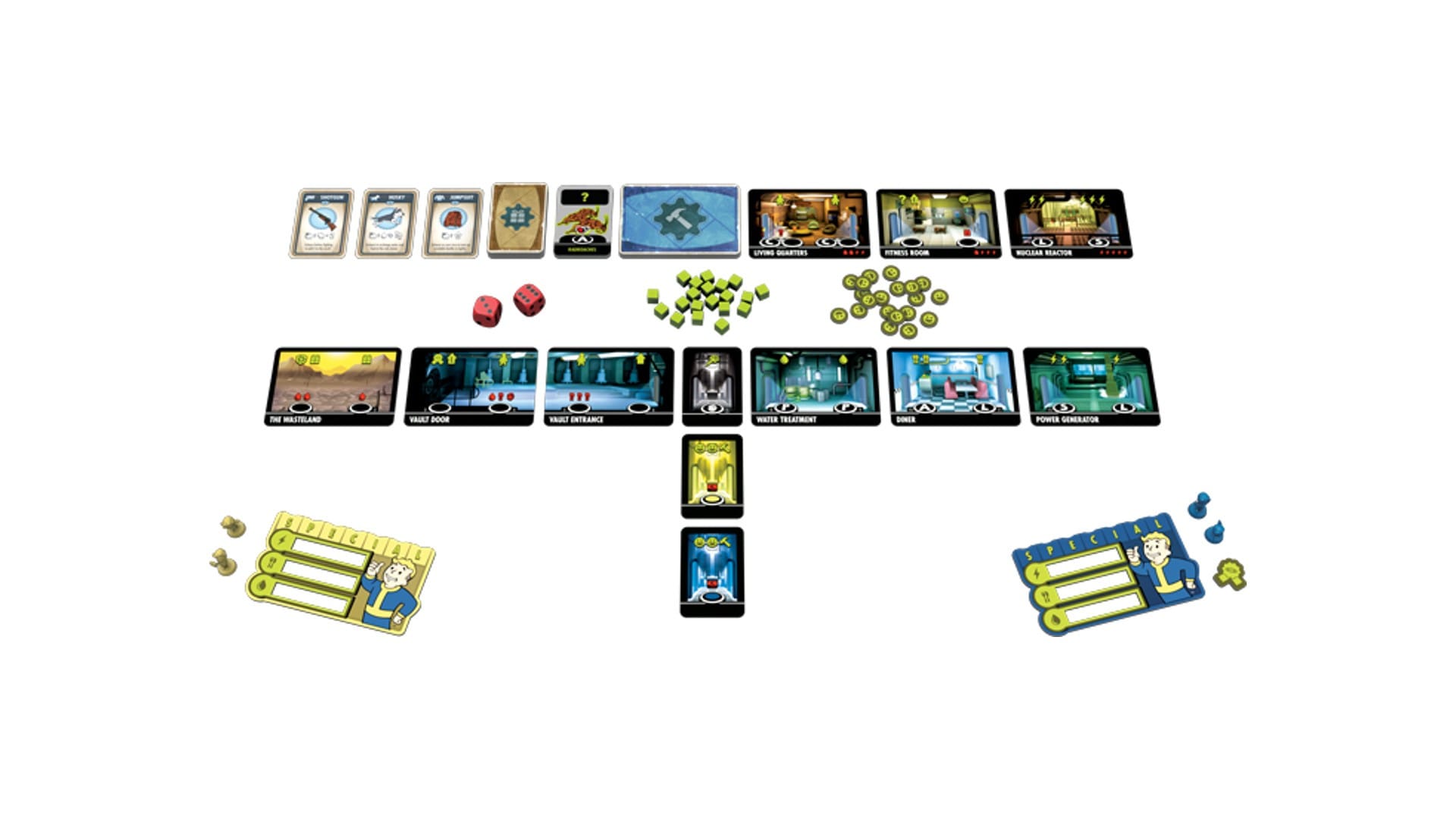 Fallout Shelter: The Board Game pieces