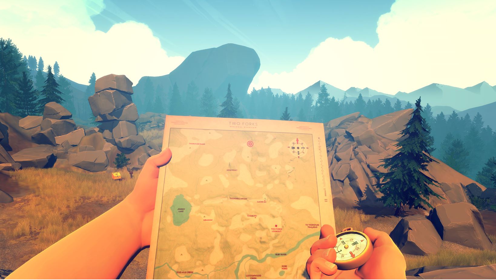 Map in Firewatch 