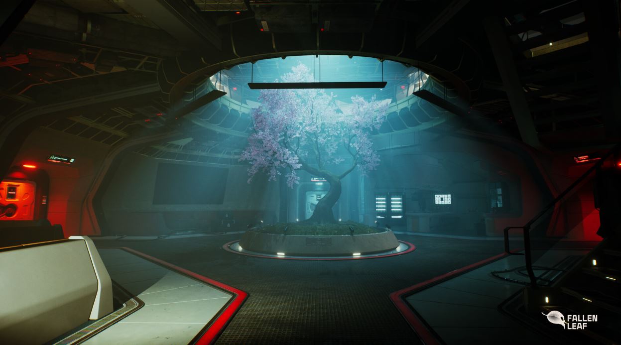 A tree growing on a Mars space station in Fort Solis 