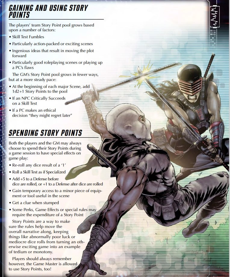 An entry on Story Points in GI Joe The Roleplaying Game.