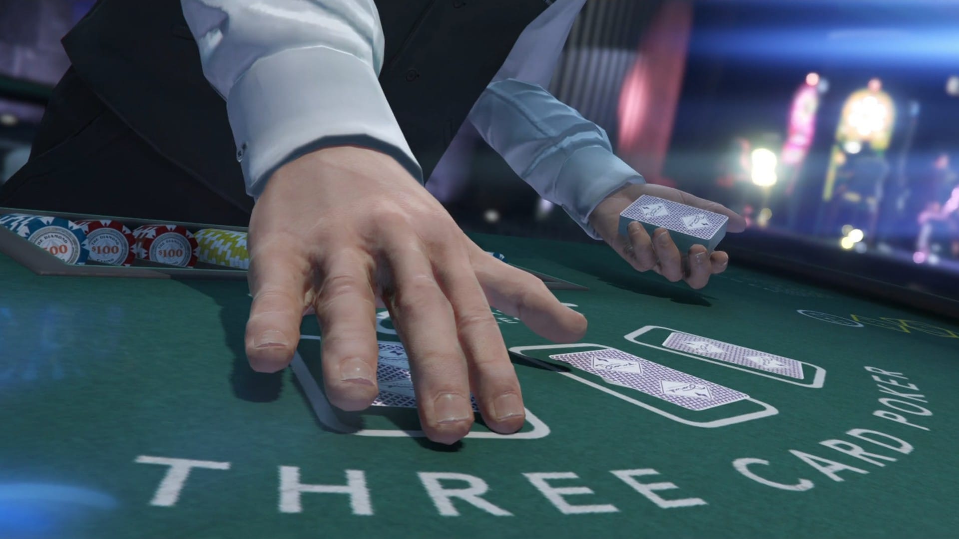 GTA Online casino dealing cards