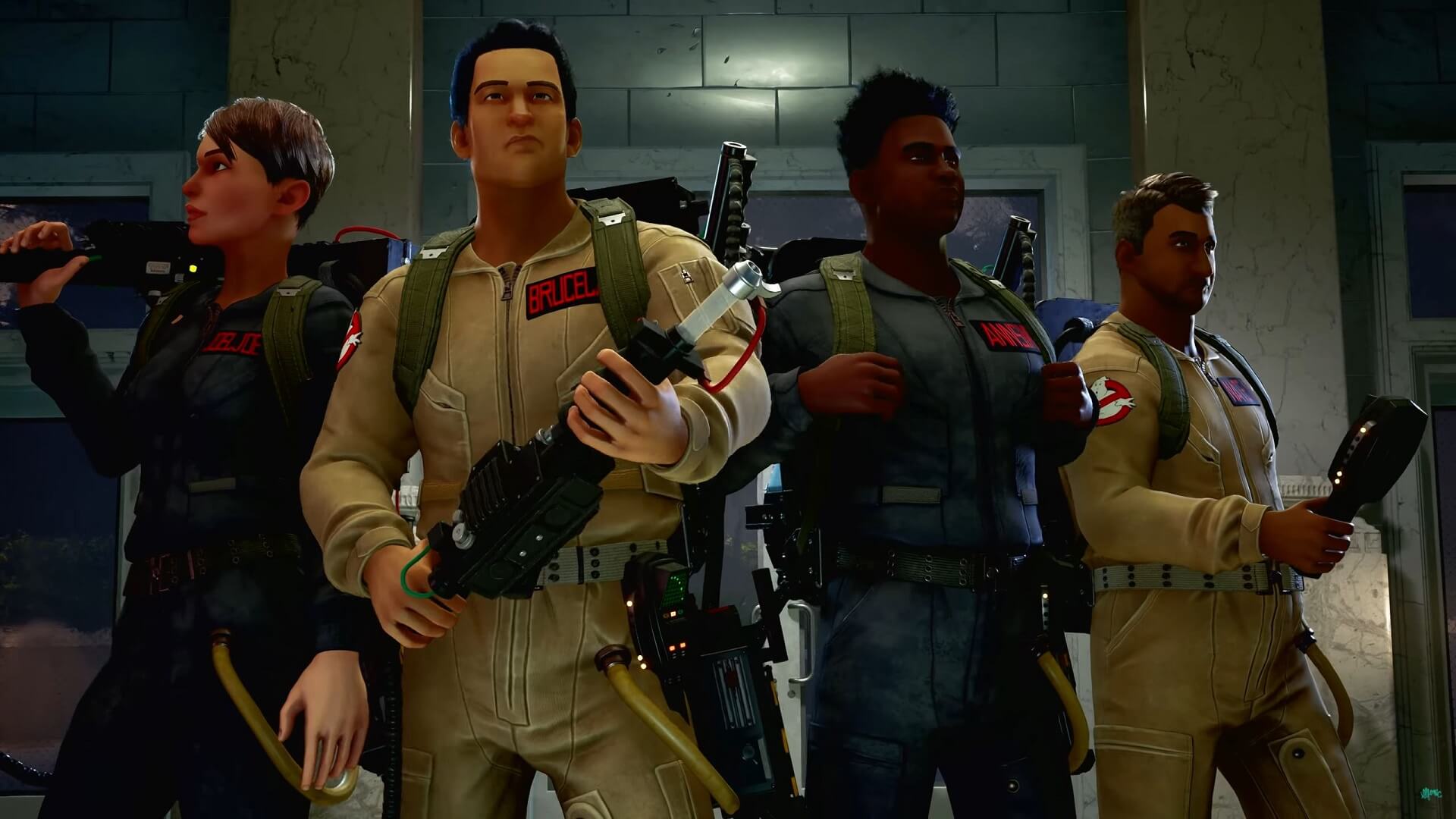 Four customized Ghostbusters in Ghostbusters: Spirits Unleashed
