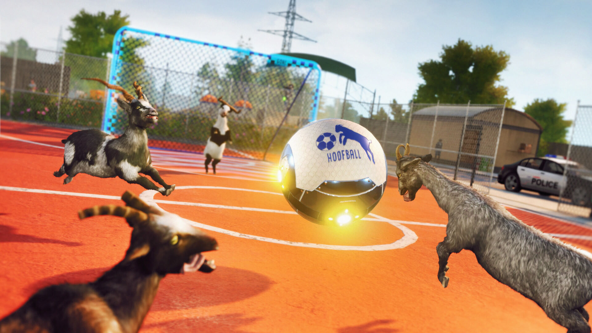 Goats playing Hoofball in Goat Simulator 3