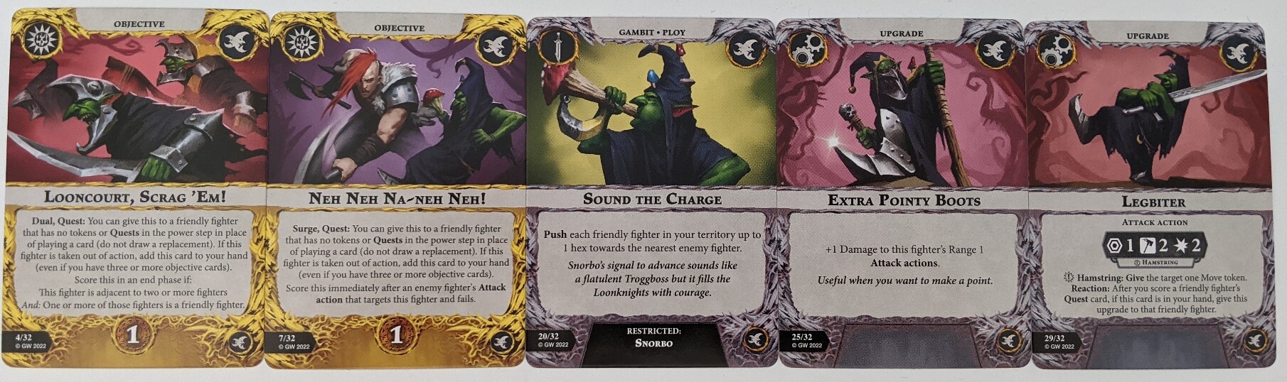 A selection of interesting cards from Grinkrak's Looncourt expansion