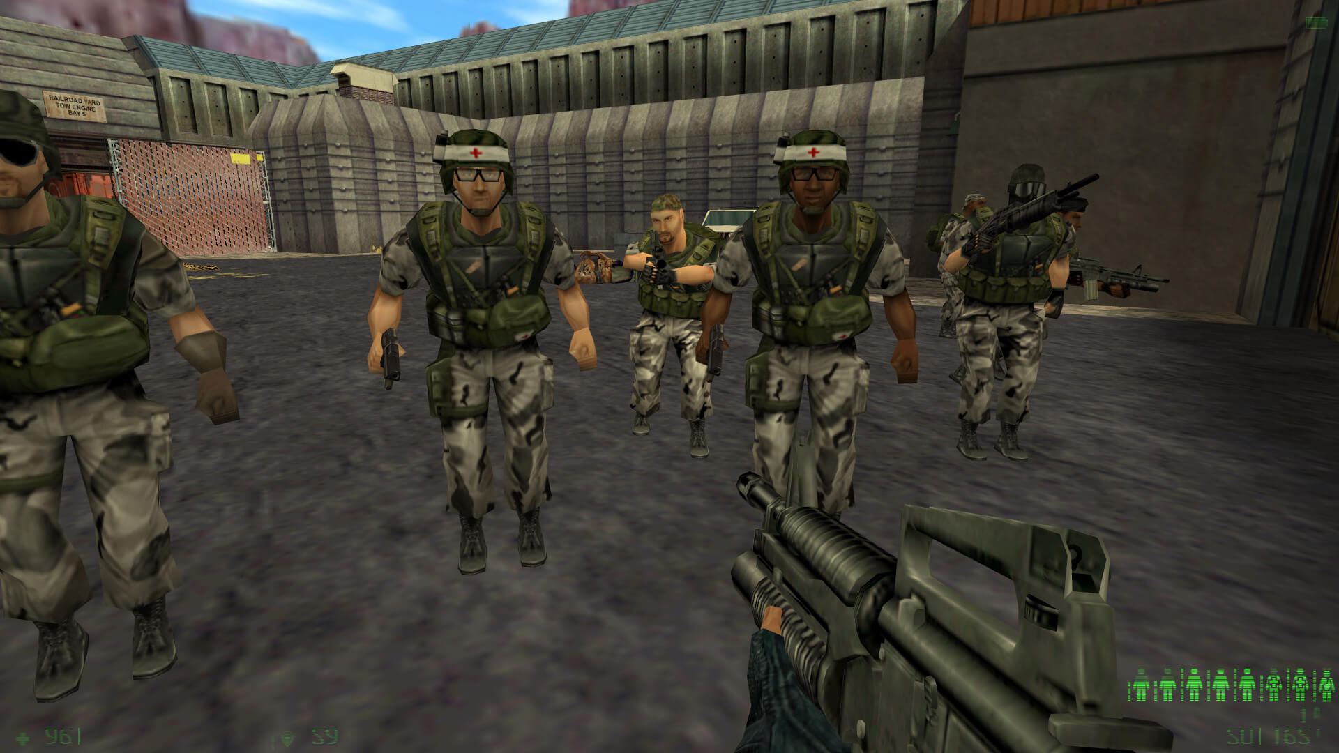 A group of soldiers in the Half-Life mod Field Intensity
