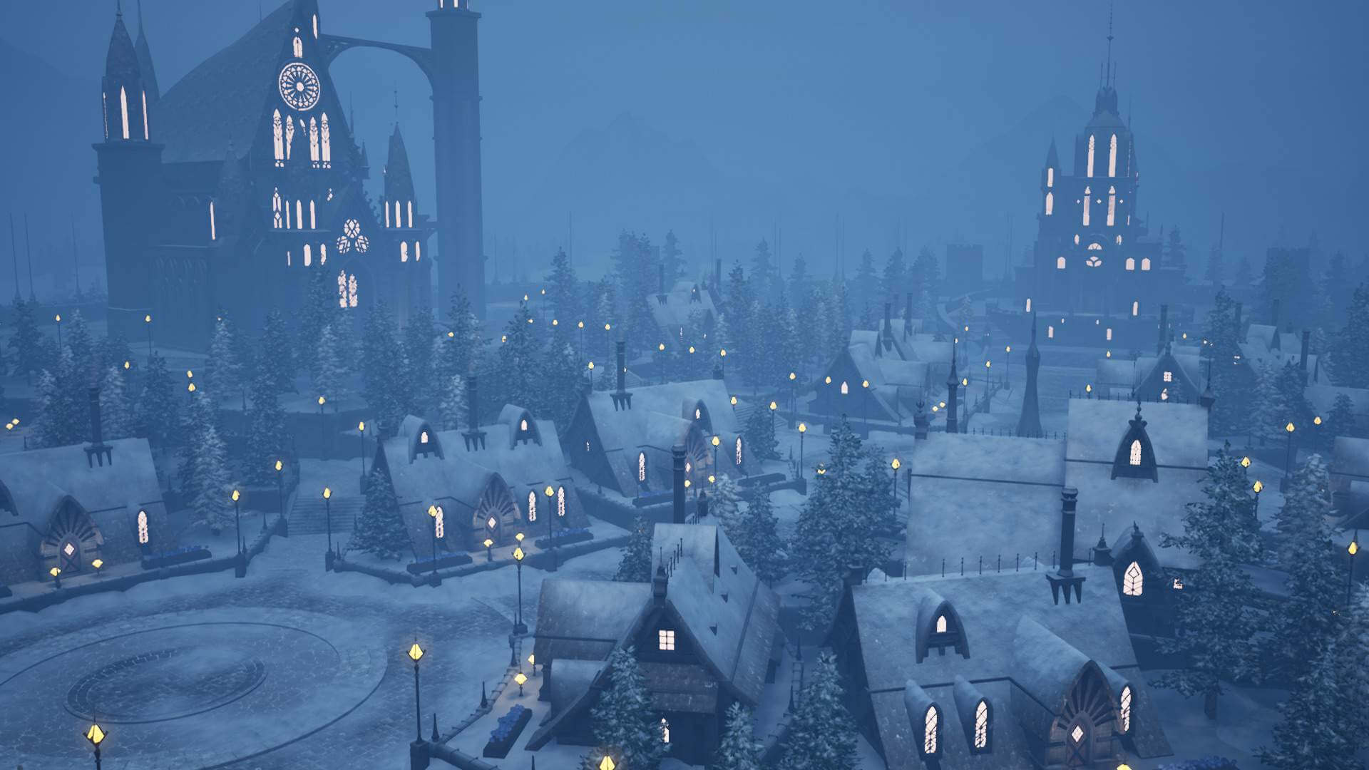 The wintry city of Argene in Harvestella