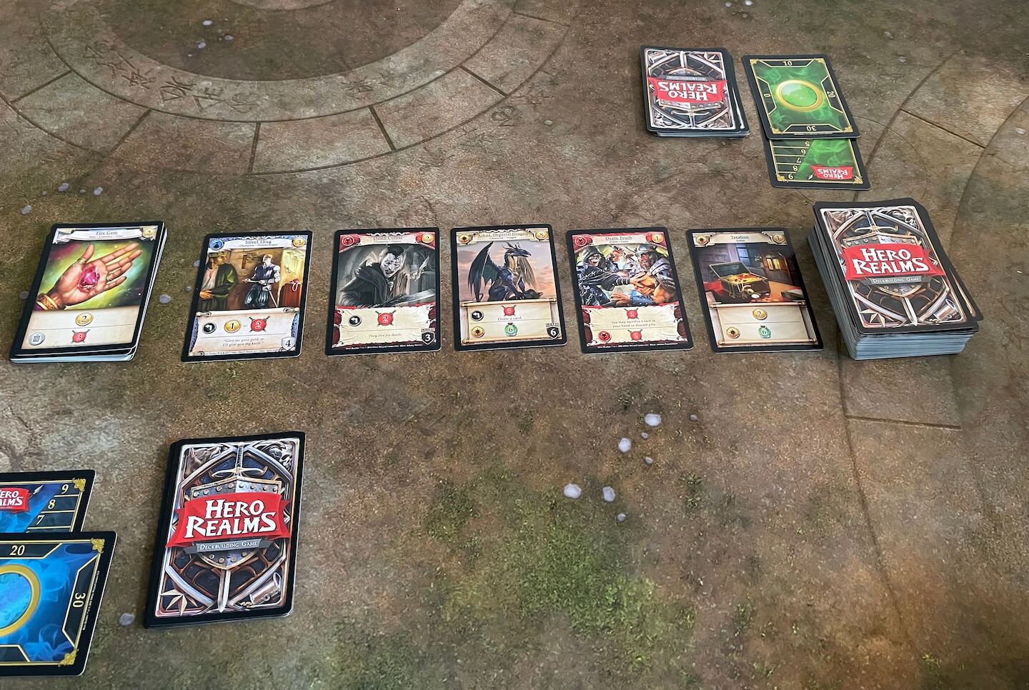 A typical two-player game of Hero Realms