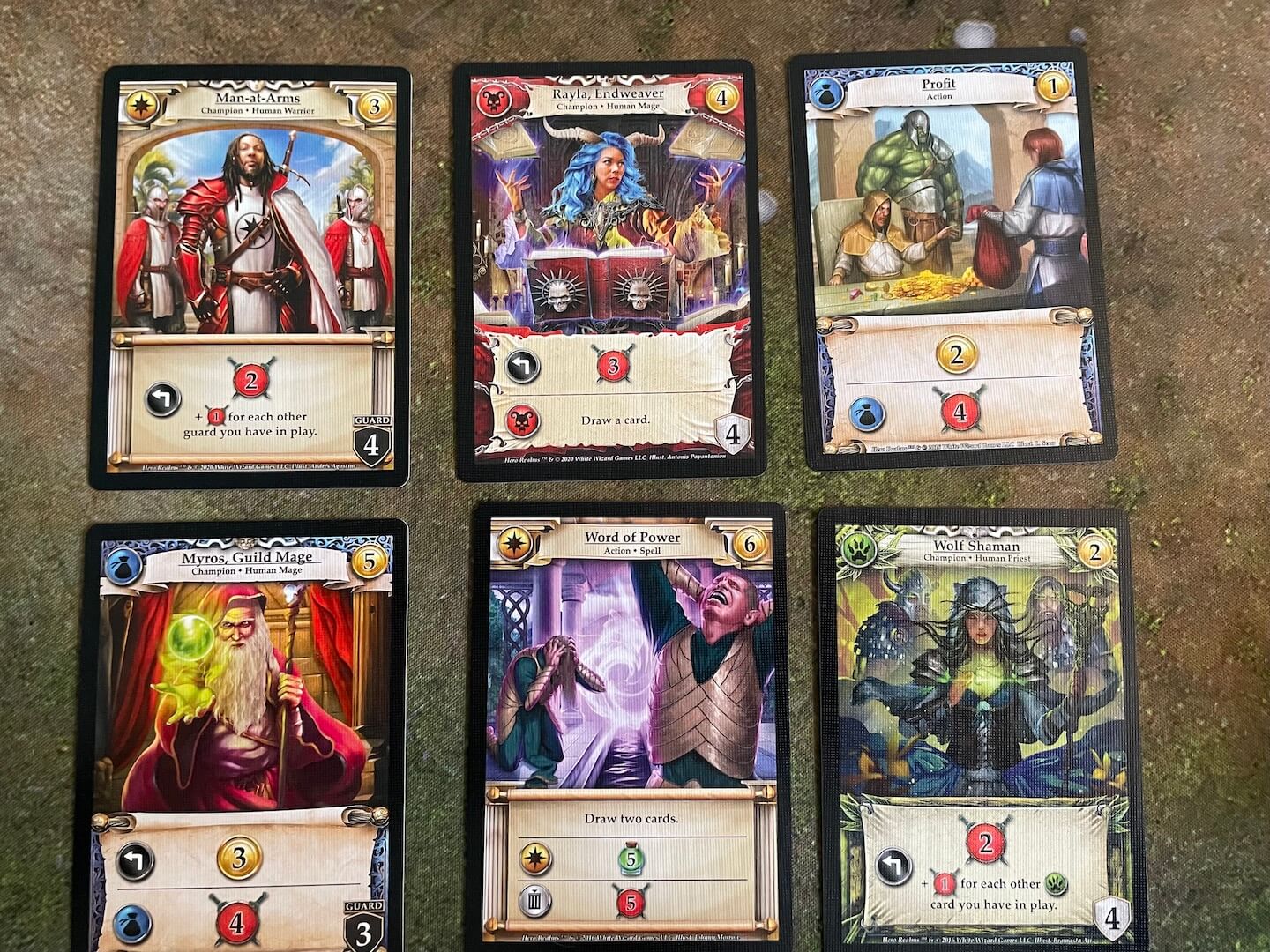 A sample of cards that can show up in the marketplace in Hero Realms