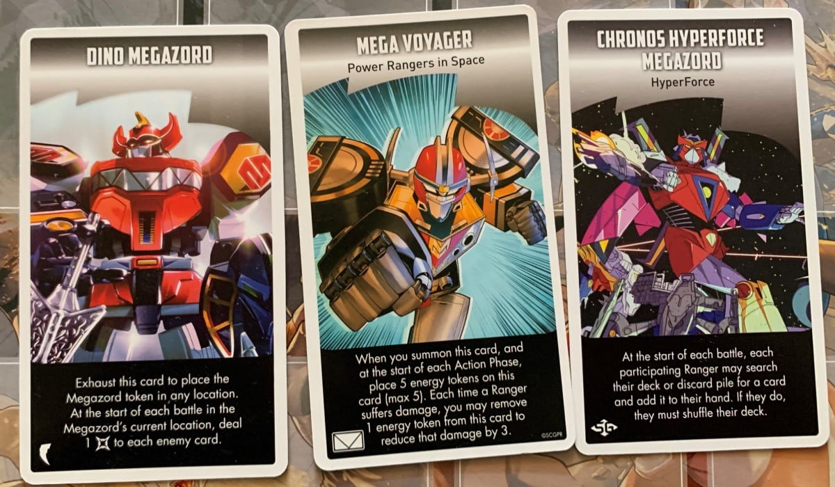 A look at three key Megazord cards from the expansions
