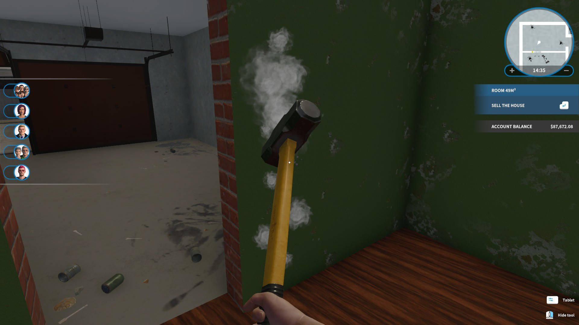 House Flipper Building Guide - Smashing a Green Wall with the Demolition Tool