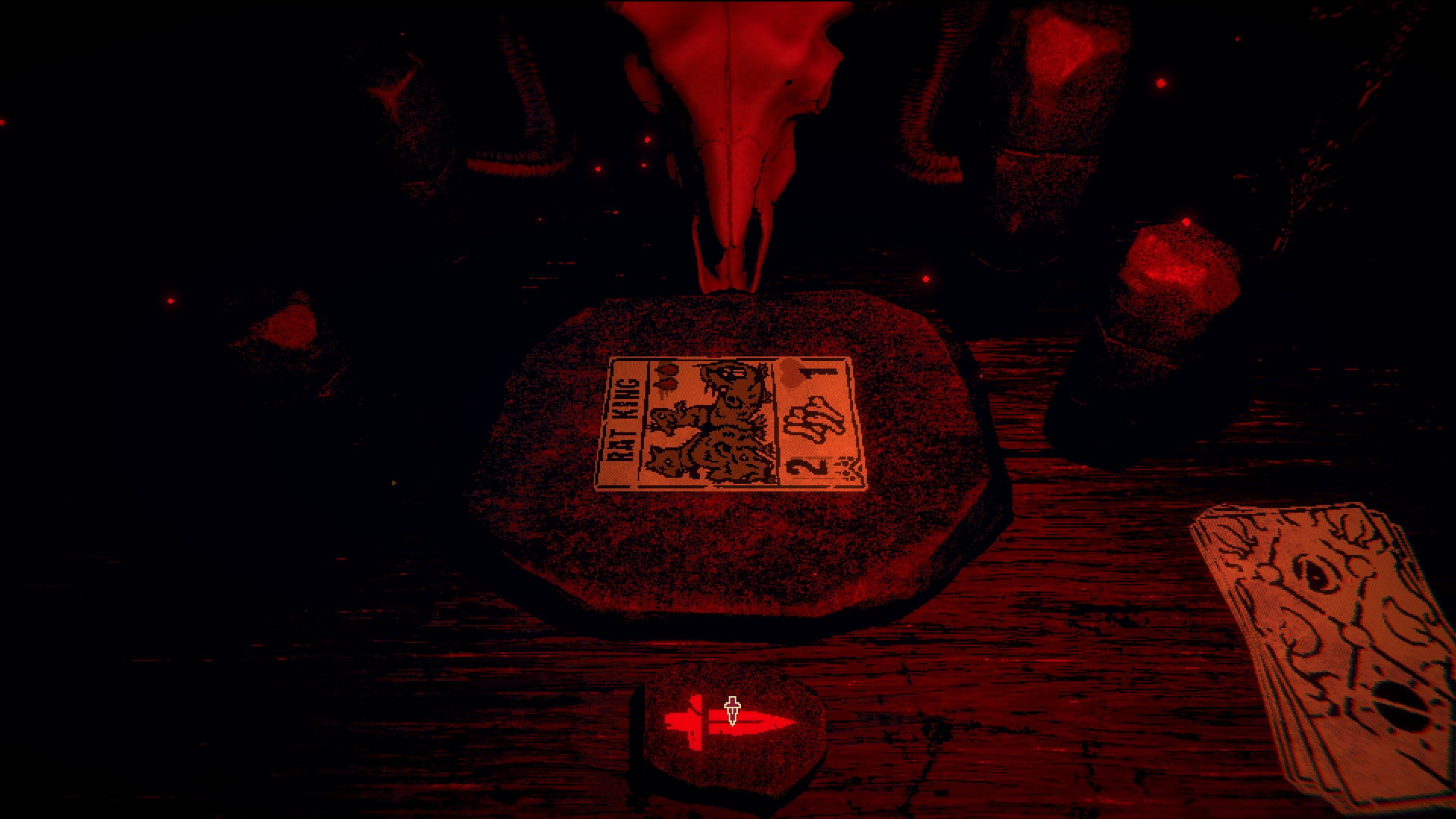 The player sacrificing the Rat King card in Inscryption