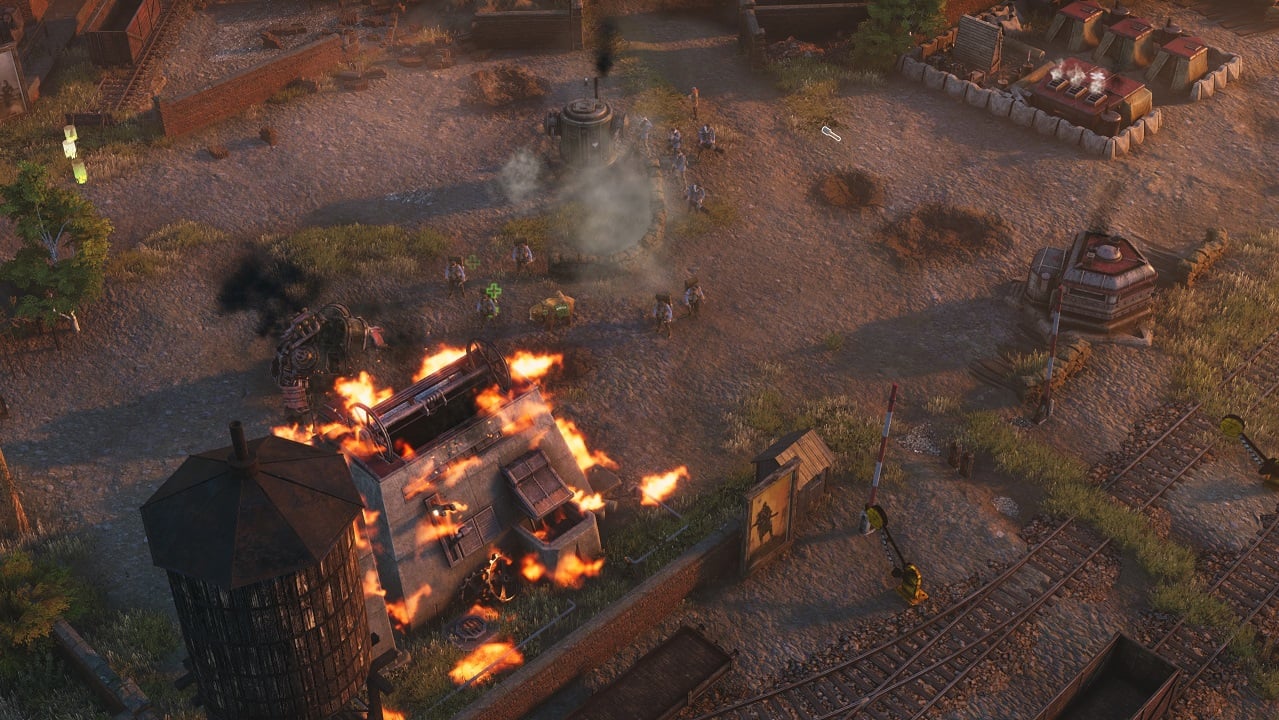 A house burns down while surrounded by units