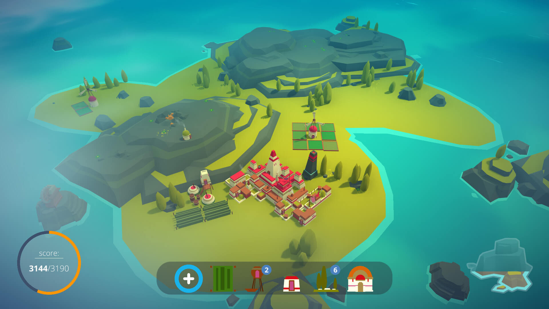 A shot of minimalist strategy game Islanders in action