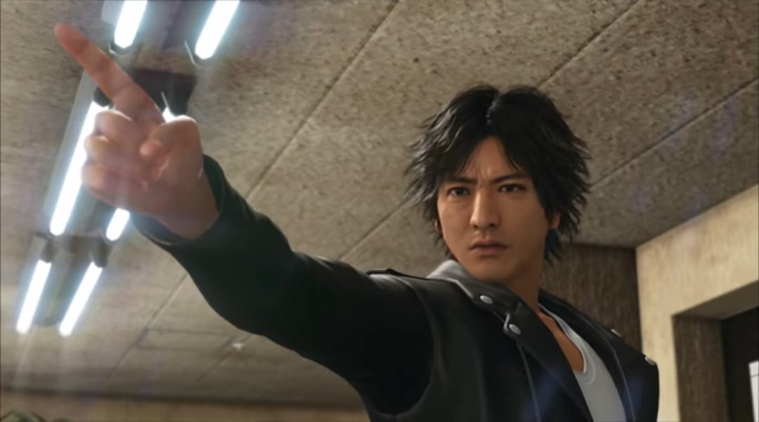 Detective Takayuki Yagami pointing a finger dramatically in objection
